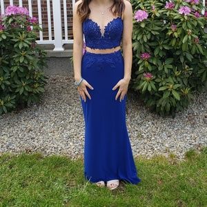 Faviana Royal Blue Two-Piece Dress